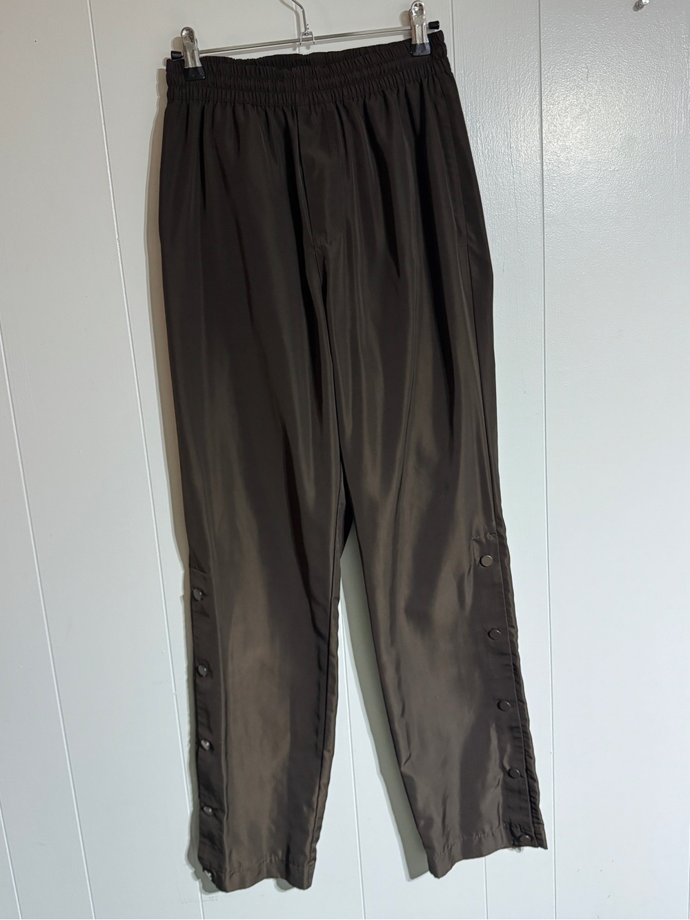 ALO Yoga Women’s Brown Snap-Button Track Pants Dance Studio Pants Loose Fit